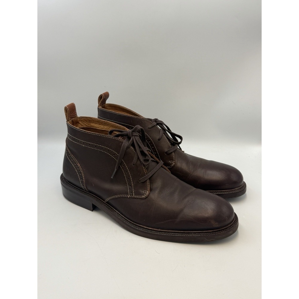 Johnston & Murphy Men's 11.5 M Brown Leather Chukka Boots Brogue Lace Up